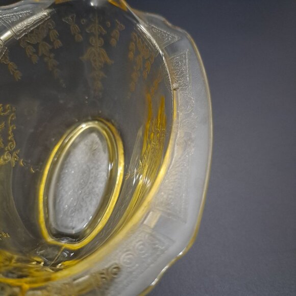 Anchor Hocking Princess Yellow Glass Creamer With Embossed Design Vintage - Picture 14 of 15